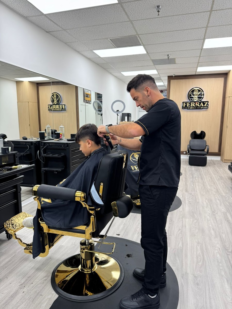 Kid's cut at the gold chair